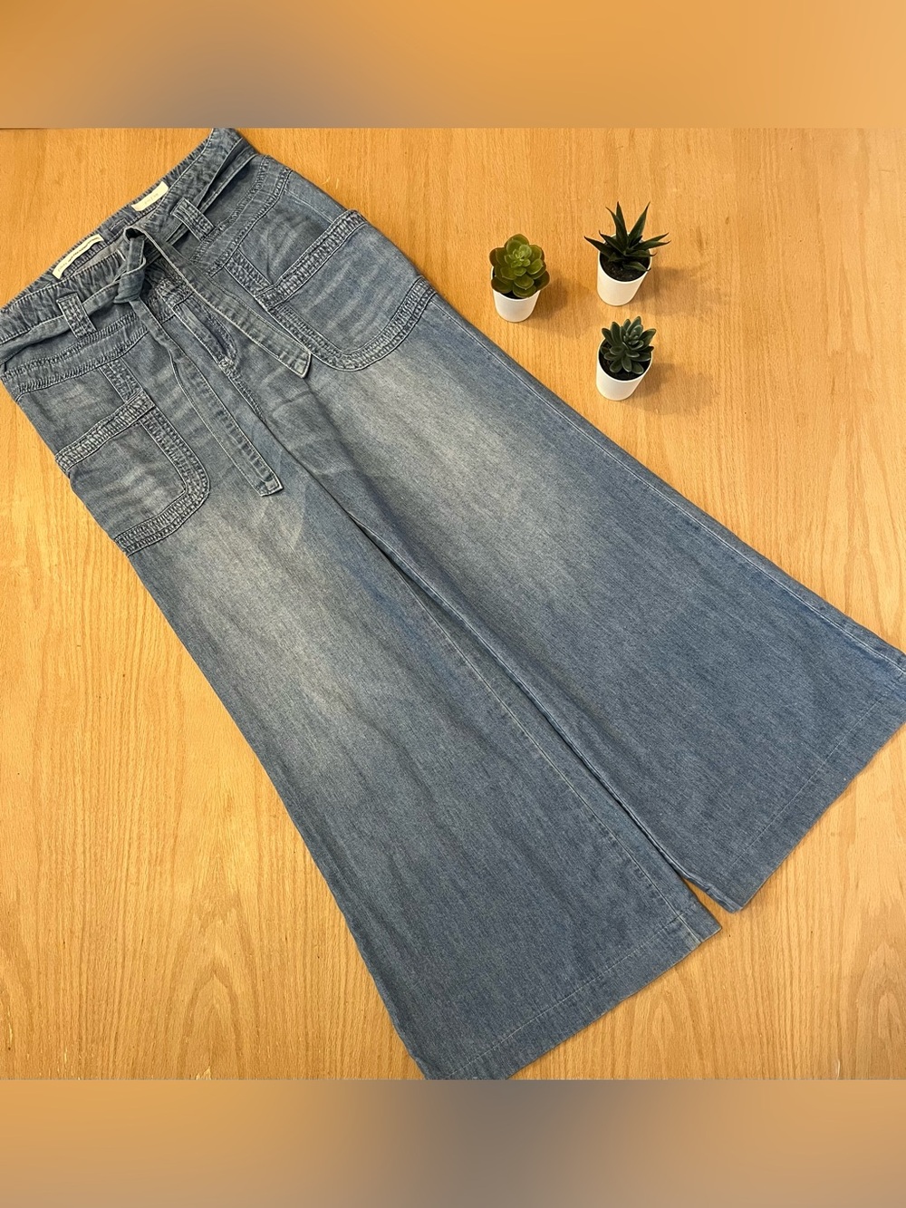 Anthropologie / Pilcro High Waisted Wide Leg Flared Denim Pants / Jeans